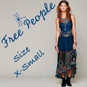 Rare vintage Free People Cross Stitch My Heart Dress Sz XS